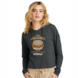Experience Everything Bagel Women's Black Frost Crop Hoody Tee